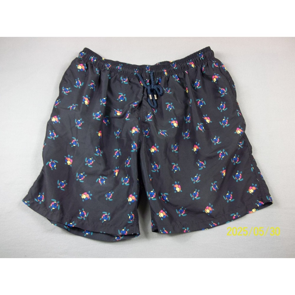 Kailua Surf Swim Shorts Mens 4XL Black Turtle Print Drawstring Mesh Liner Pool